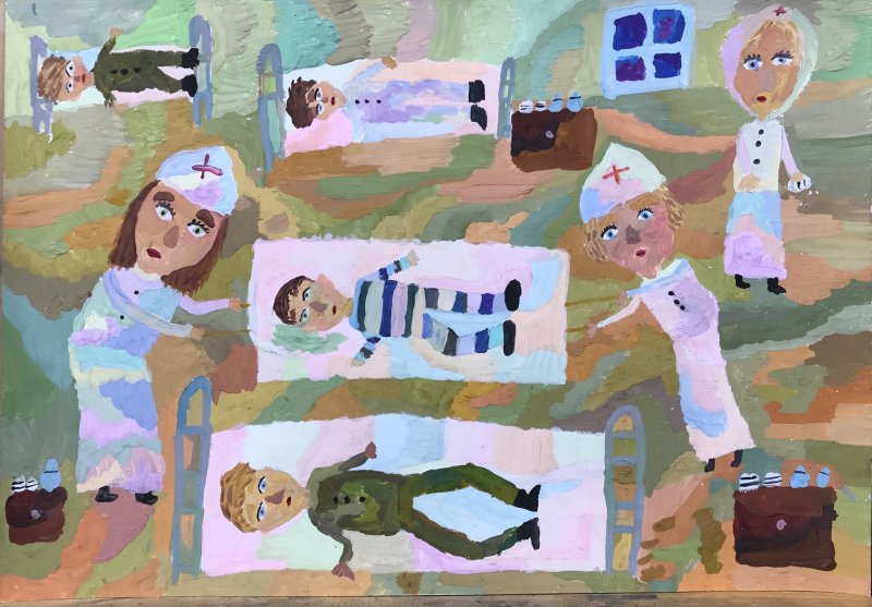 "Работа санитарок", Рыжих Регина, 9 лет