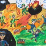 "Война (Иллюстрация к произведениям В.П.Астафьева)", Гоголев Иван, 11 лет